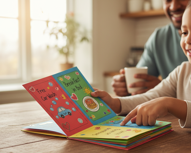 Handmade coupon book for chores and favors - free DIY Christmas gift for mom